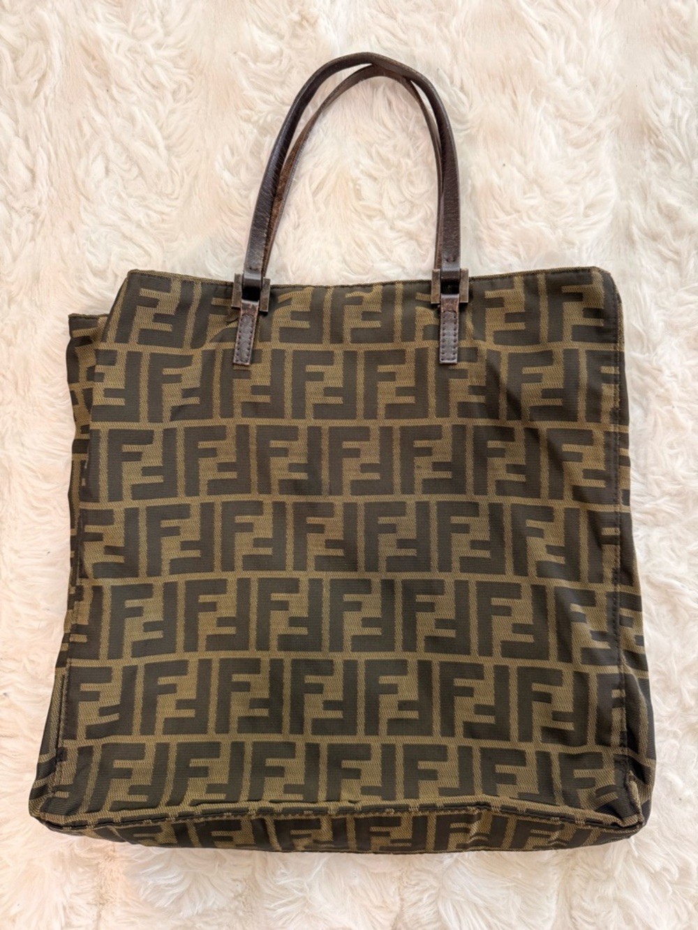 Authentic Vintage Fendi Zucca Canvas Tote - Picture 2 of 10